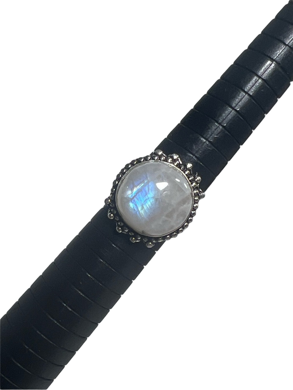 Rainbow Moonstone 925 Sterling Silver Overlay Gemstone Ring 8.5 - 8.75